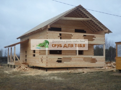 Дом из бруса по проекту ДБ-88